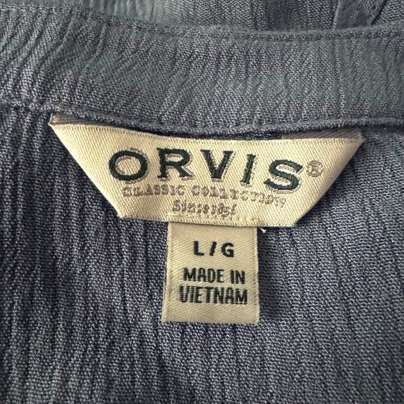Orvis Womens Light Blue Short-Sleeve Button-Front Blouse Size Large - Picture 5 of 7